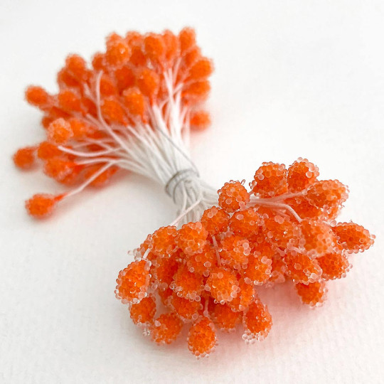 Sparkling Orange Berry Peps ~ Stamen for Vintage Crafts