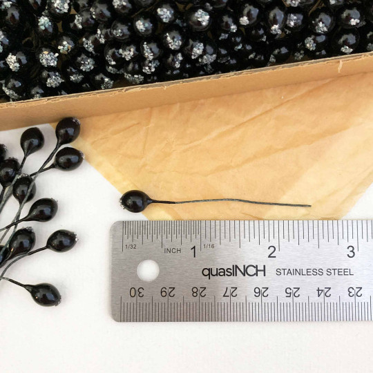 36 Miniature Glossy Black Currants ~ 3/8" ~ Czech Republic