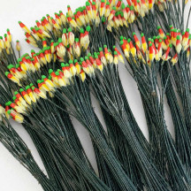 Long Stem Red, Yellow and Green Czech Flower Stamen