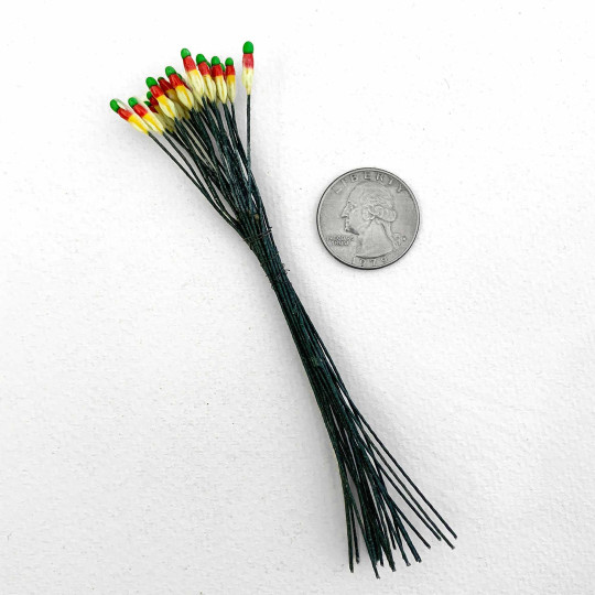 Long Stem Red, Yellow and Green Czech Flower Stamen