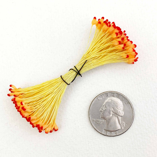 Yellow and Red Vintage Flower Stamen Tips ~ Germany