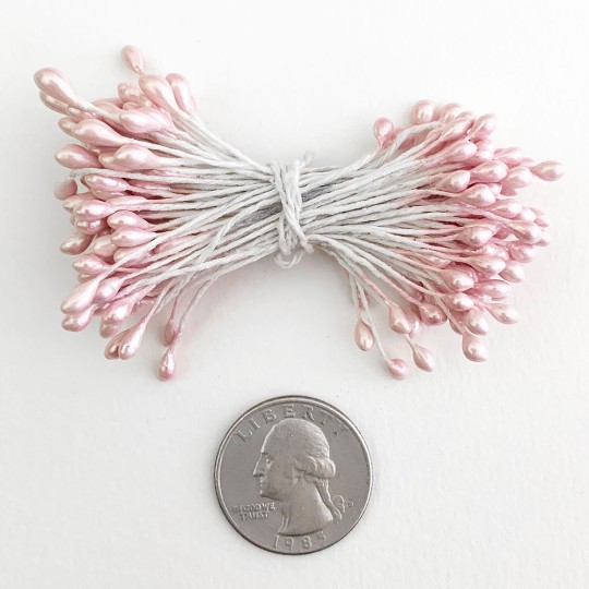 Pearl Pale PInk Flower Stamen from Italy for Flower Making ~ 2 bundles