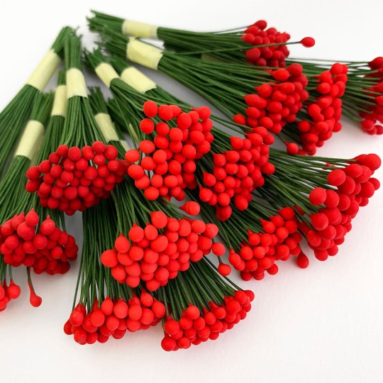 Matte Red Berry Stamen from Italy ~ 2 bundles