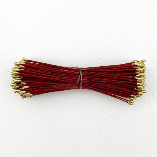 Gold and Burgundy Stamen Peps for Flower Making and Holiday Crafts