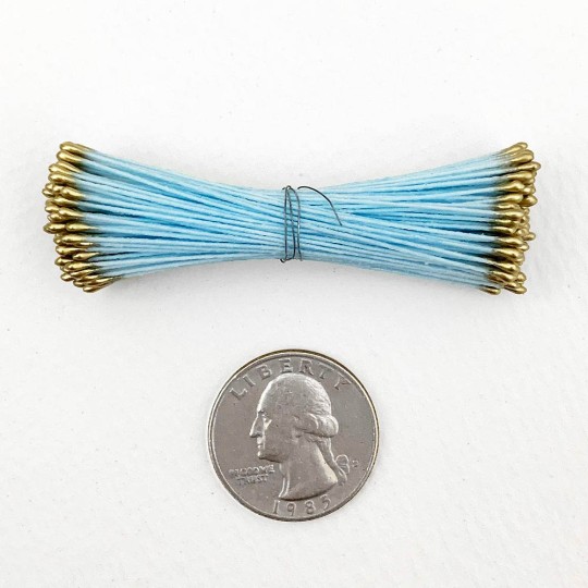 Gold and Light Blue Stamen Peps for Flower Making and Holiday Crafts