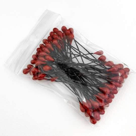 Red Berry Stamen for Christmas Crafting ~ Wired Stems