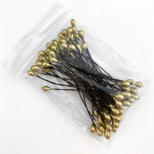 Gold Berry Stamen for Christmas Crafting ~ Wired Stems