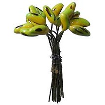 15 Miniature Composition Bananas ~ 3/8" ~ Czech Republic