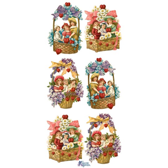 1 Sheet of Stickers Mixed Valentine Flower Baskets
