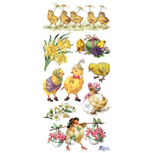 1 Sheet of Stickers Mixed Easter Chicks