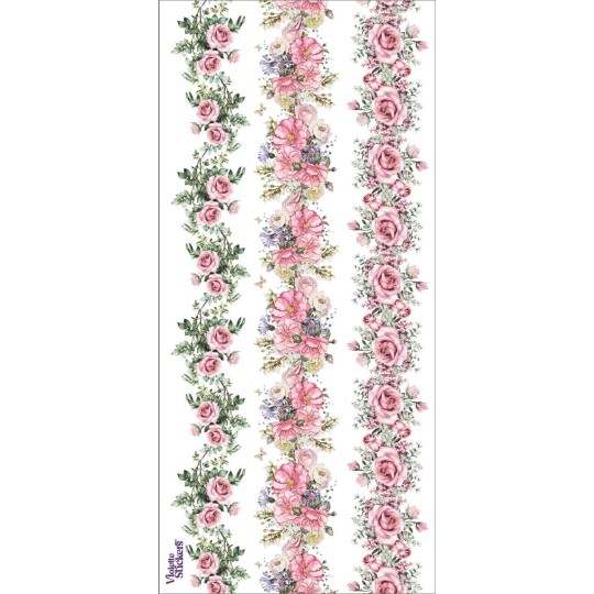 1 Sheet of Stickers Floral Borders