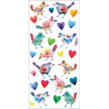 1 Sheet of Stickers Birds and Hearts
