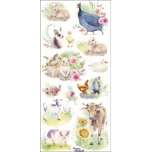 1 Sheet of Stickers Spring Farm Animals