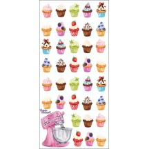 1 Sheet of Stickers Mini Cupcakes