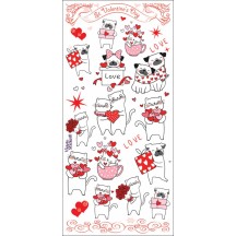 1 Sheet of Stickers Mixed Red Foil Valentines