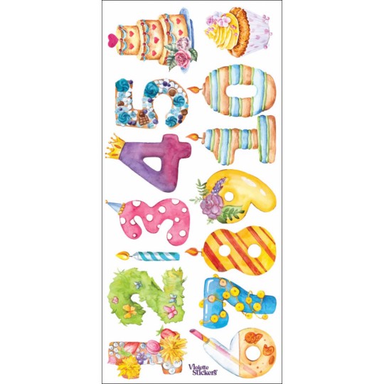 1 Sheet of Stickers Birthday Numbers