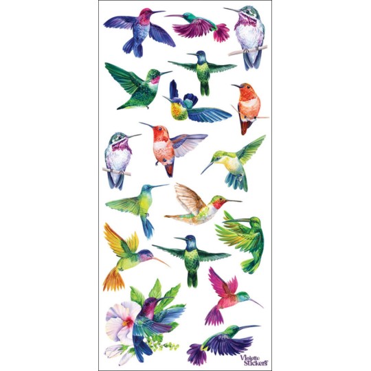 1 Sheet of Stickers Watercolor Hummingbirds
