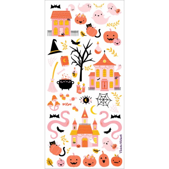 1 Sheet of Stickers Pink Halloween
