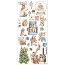 1 Sheet of Stickers Country Christmas Animals