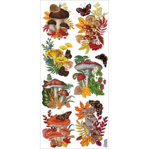 1 Sheet of Stickers Mushrooms and Butterflies