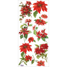 1 Sheet of Stickers Red Poinsettias