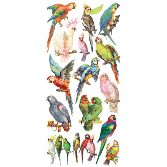 1 Sheet of Stickers Colorful Mixed Parrots
