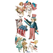 1 Sheet of Stickers Patriotic Children July 4th