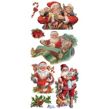 1 Sheet of Stickers Victorian Santas