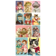 1 Sheet of Stickers Victorian Cats