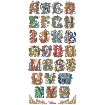 1 Sheet of Stickers Fancy Alphabet