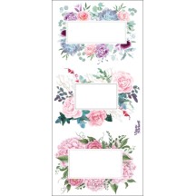 1 Sheet of Stickers Floral Nametags