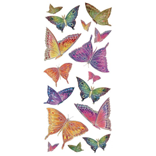 1 Sheet of Stickers Colorful Stained Glass Butterflies