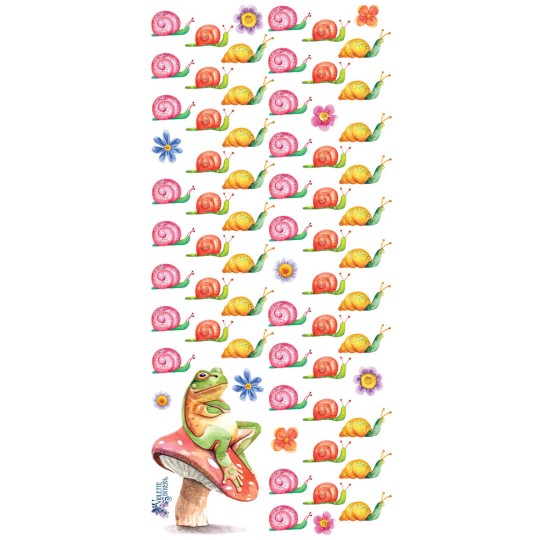 1 Sheet of Stickers Snails and Frog on Mushroom