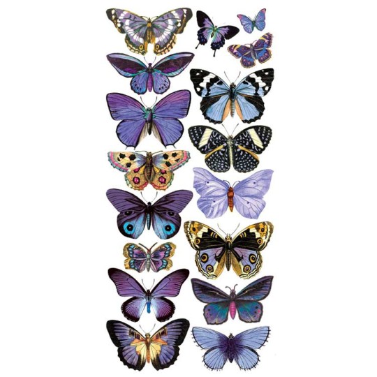 1 Sheet of Stickers Lavender Butterflies