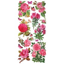 1 Sheet of Stickers Fuchsia Roses