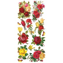 1 Sheet of Stickers Red and Yellow Roses