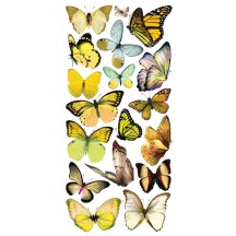 1 Sheet of Stickers Pale Yellow Mixed Butterflies