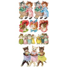 1 Sheet of Stickers Dance Cats