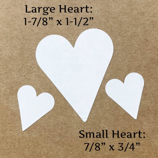 Small White Heart Stickers ~ 7/8" ~ 72 Stickers