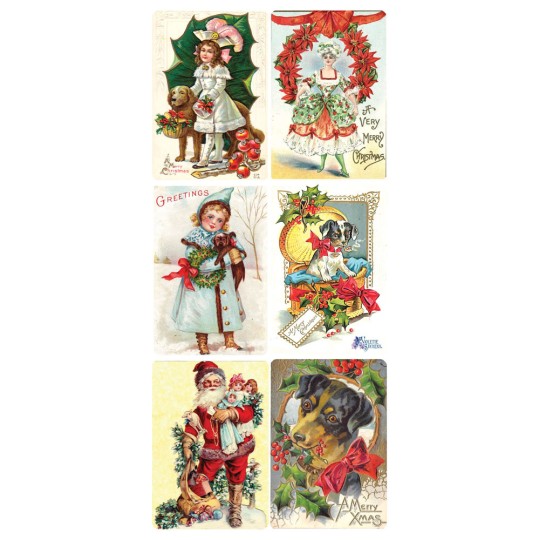 1 Sheet of Stickers Victorian Christmas Mix