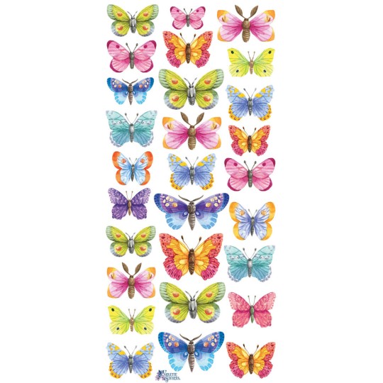 1 Sheet of Stickers Watercolor Butterflies