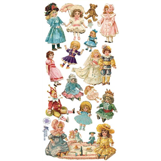 1 Sheet of Stickers Mixed Victorian Dolls