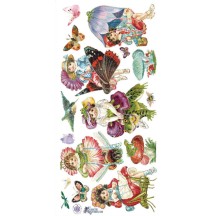 1 Sheet of Stickers Flower Children with Insects and Frogs