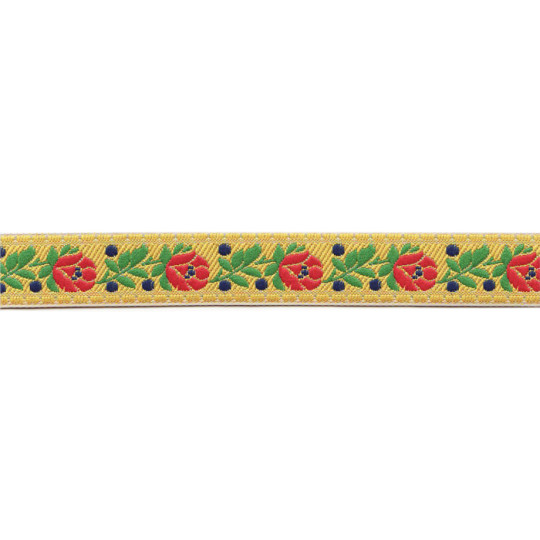 Yellow Floral Folk Costume Trim ~ Czech Republic ~ 3/4" wide ~ Polyester
