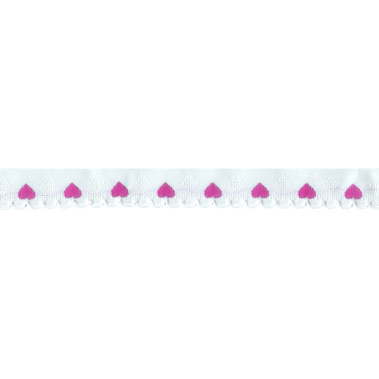 Scalloped Pink Heart Trim ~ Czech Republic ~ 1/4" wide