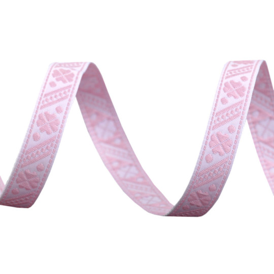 Light Pink and White Folkloric Woven Trim ~ Czech Republic ~ 1/2" wide