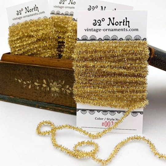 Gold Tinsel Sparkle Cording ~ 5 yards ~ Small 3/16" wide
