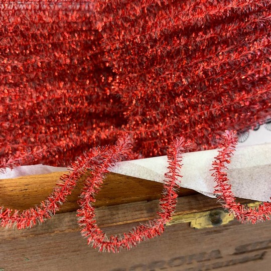 Red Tinsel Sparkle Cording ~ 5 yards ~ Small 3/16" wide