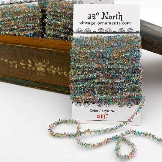 Multi-Colored Tinsel Sparkle Cording ~ 5 yards ~ Small 3/16" wide