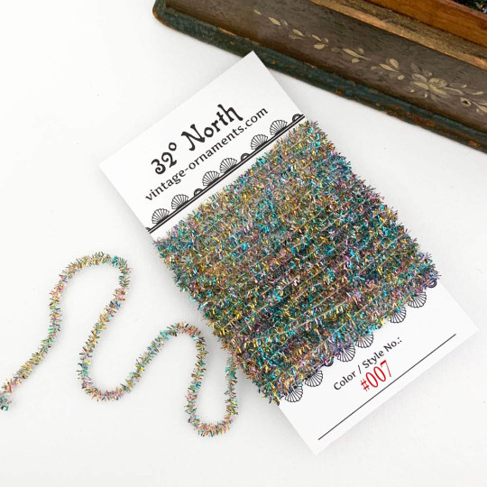 Multi-Colored Tinsel Sparkle Cording ~ 5 yards ~ Small 3/16" wide